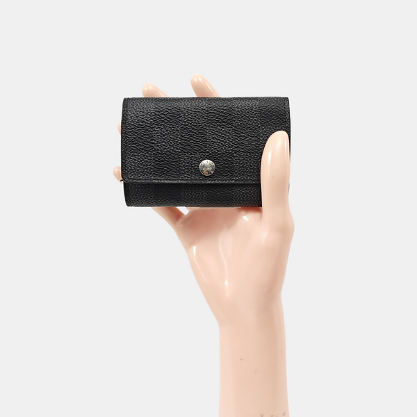Damier Graphite Coated Canvas Key Pouch Black