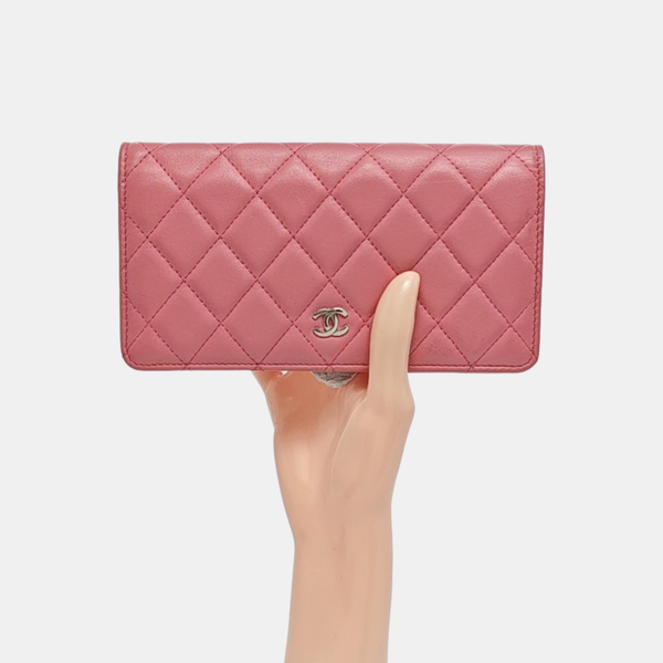 Quilted Lambskin Wallet Pink