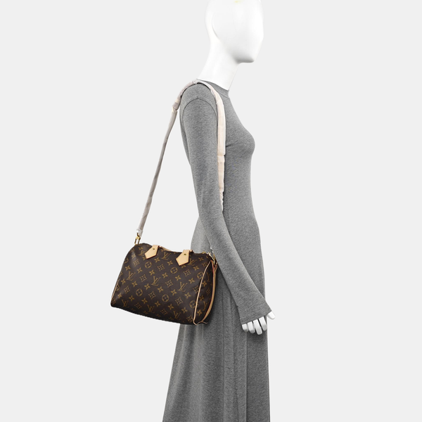 SPEEDY 25 Monogram Coated Canvas Brown