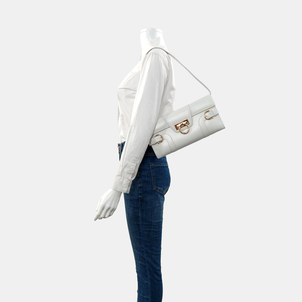 Calfskin Shoulder Bag White