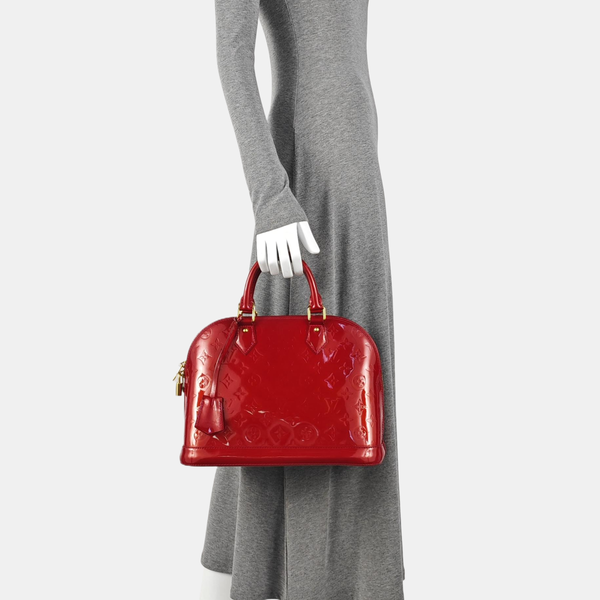 ALMA PM Monogram Patent Leather Red