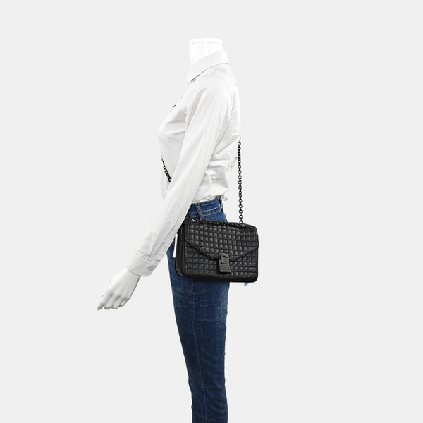 C Medium Quilted Calfskin Black