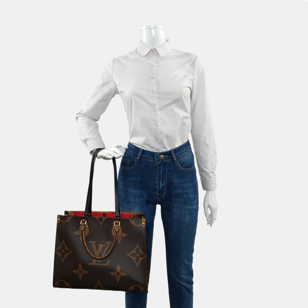ONTHEGO MM Monogram Coated Canvas Brown