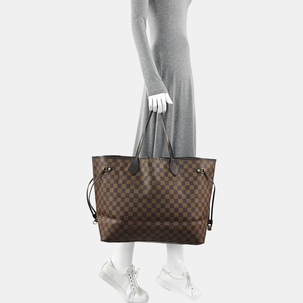 NEVERFULL GM Damier Ebene Coated Canvas Brown