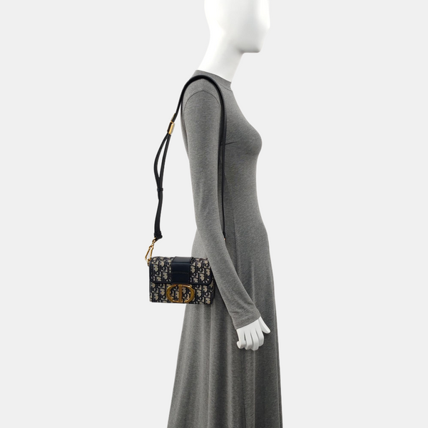 Authenticated pre-owned 30 Montaigne Oblique Canvas Blue - Shoulder Bag at Looply