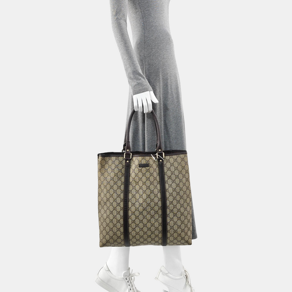 Monogram Coated Canvas Tote Bag Beige