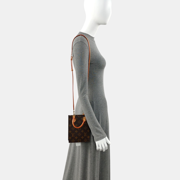 SAC PLAT Mini Monogram Coated Canvas Brown