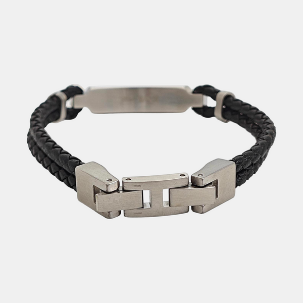 Leather Black Bangle