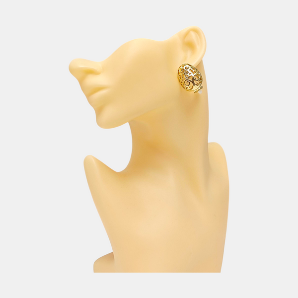 Metal Gold Clip On Earrings