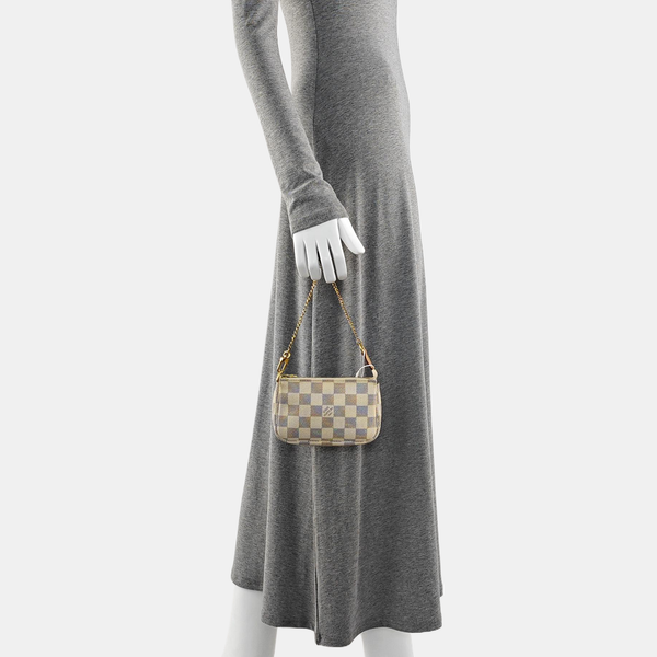 ACCESSOIRES Mini Damier Azur Coated Canvas White