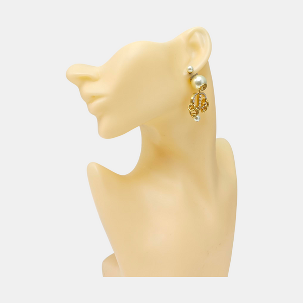 Metal White Stud Earrings