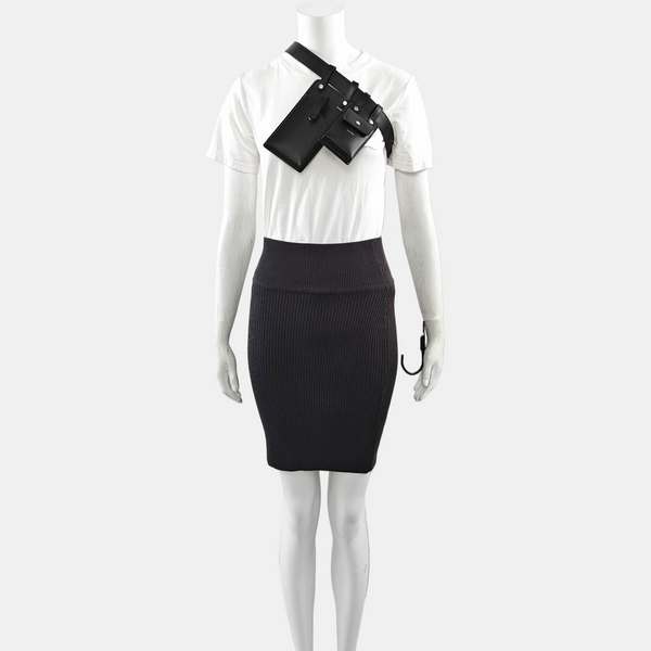 2 Pockets Leather Black