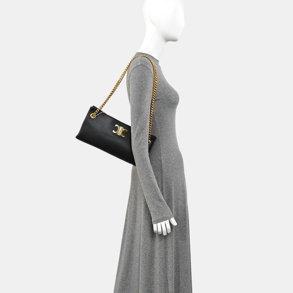 Calfskin Shoulder Bag Black