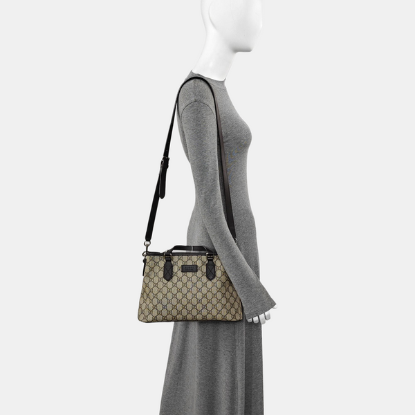 Monogram Coated Canvas Tote Bag Small Beige