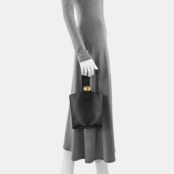 Pebble Bucket Mini Calfskin Black