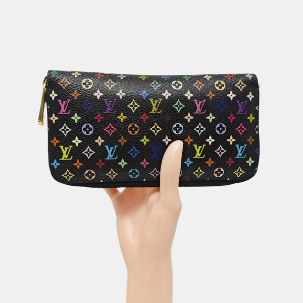 LV × TM ZIPPY Monogram Coated Canvas Black Wallet