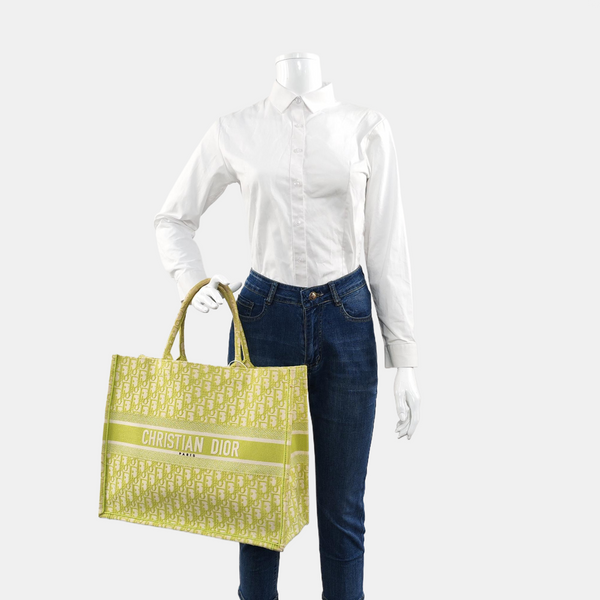 Book Tote Large Fabric Green