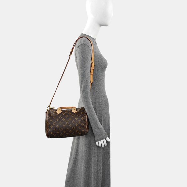 SPEEDY 25 Monogram Coated Canvas Brown