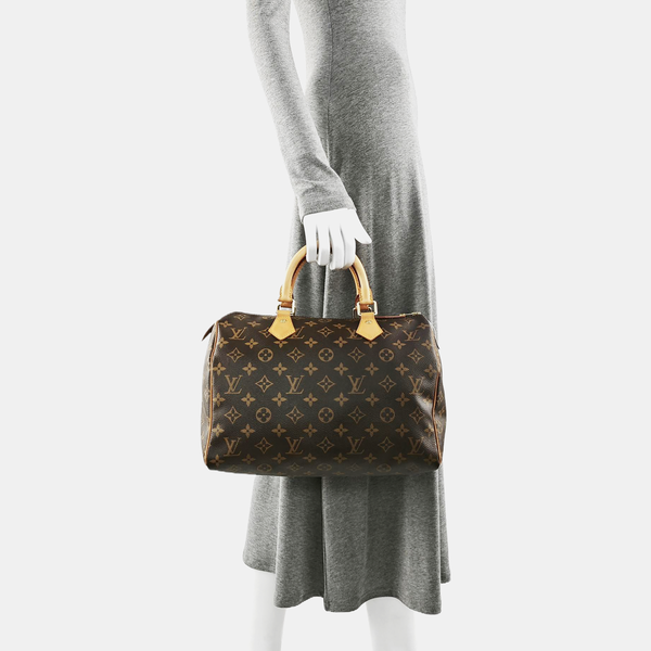SPEEDY 30 Monogram Coated Canvas Brown