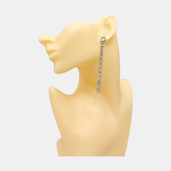 CC Logo Brass Silver Stud Earrings