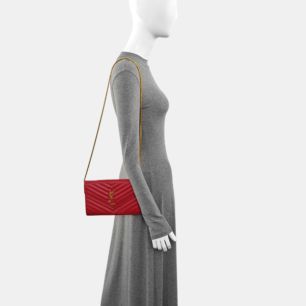 MONOGRAM Medium Quilted Calfskin Red