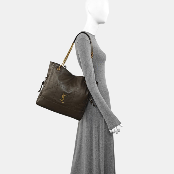 JAMIE SHOPPING Medium Quilted Lambskin Gray