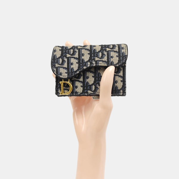 Saddle Mini Oblique Canvas Blue Coin Purse