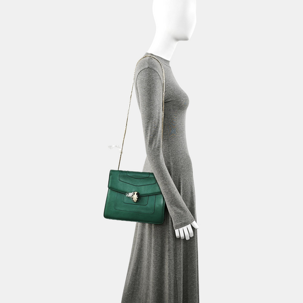 SERPENTI FOREVER Medium Calfskin Green