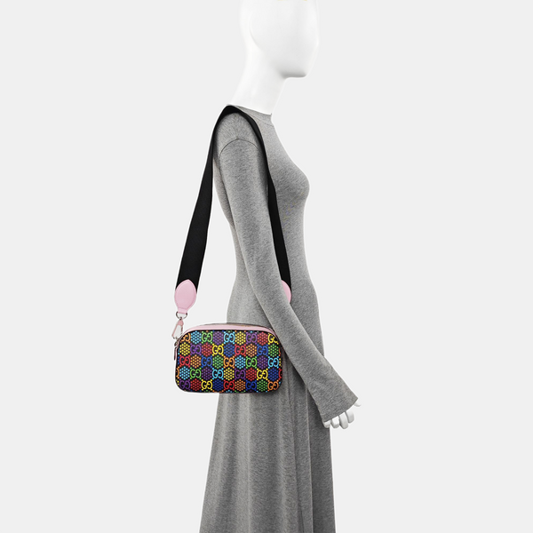 Coated Canvas Shoulder Bag Black