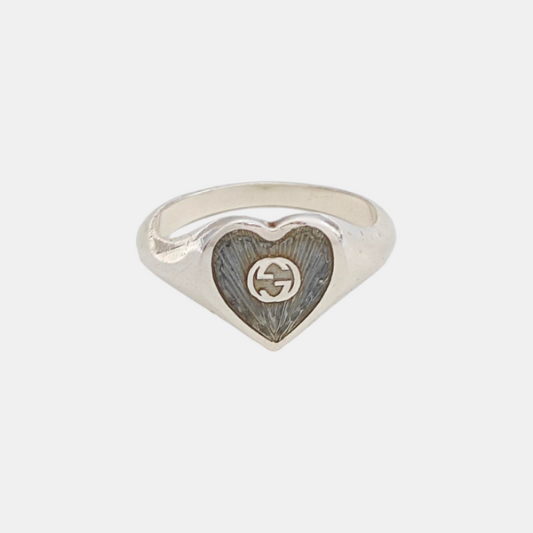 Interlocking G 925 Sterling Silver Ring HK 14