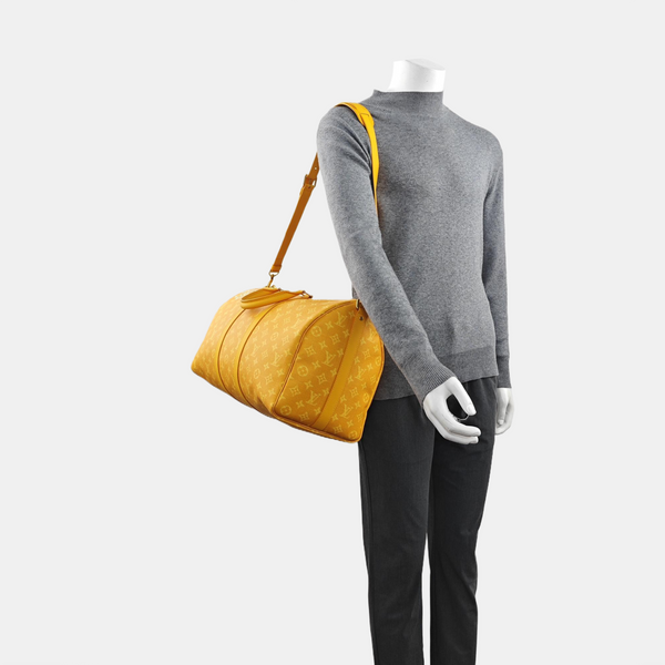 Coated Canvas Top Handle Bag 45 Yellow