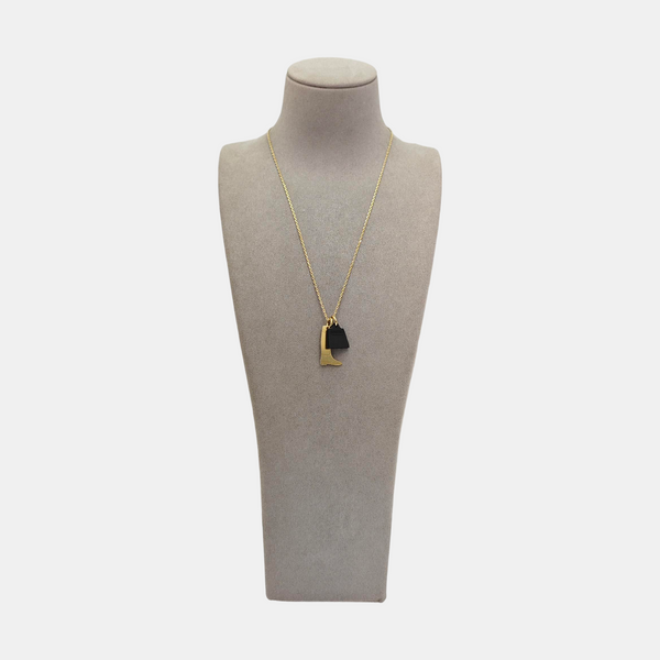 Amulette Maroquinier Metal Gold Necklace