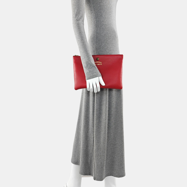 Calfskin Clutch Red