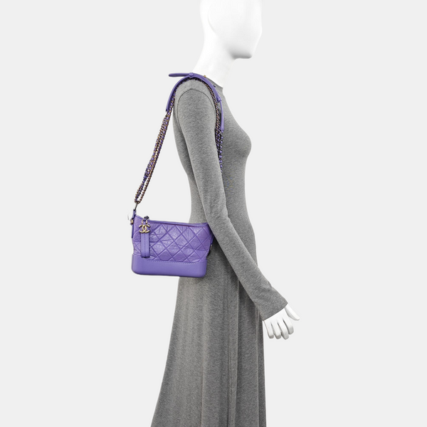 GABRIELLE Small Quilted Calfskin Purple