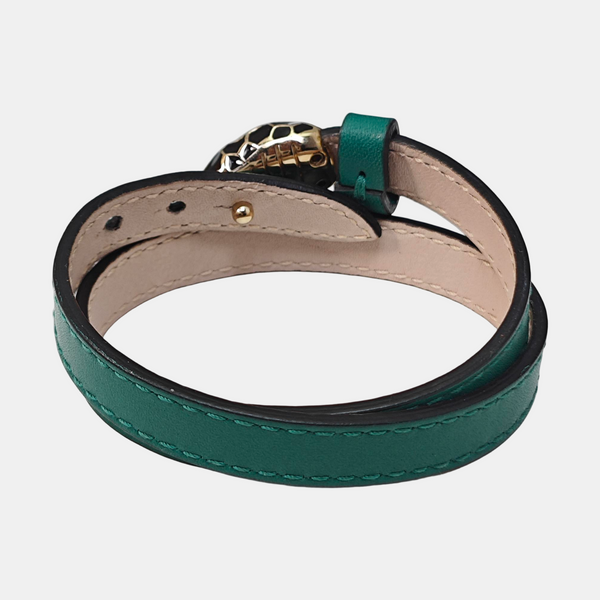 SERPENTI Leather Green Bangle