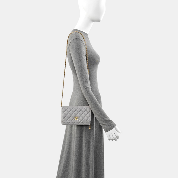 WOC Quilted Lambskin Gray