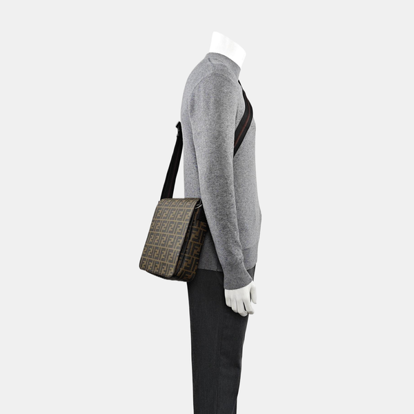 Coated Canvas Shoulder Bag Brown