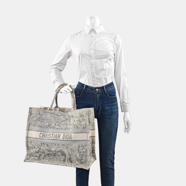Book Tote Large Fabric Gray