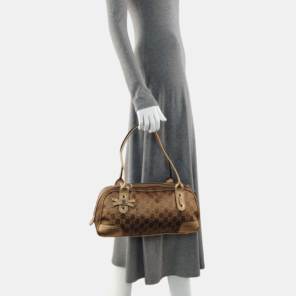 Monogram Canvas Shoulder Bag Brown