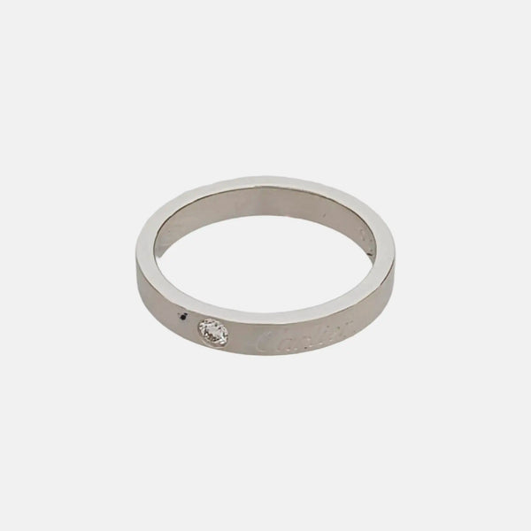 C DE CARTIER Platinum 950 Silver Ring EU 50