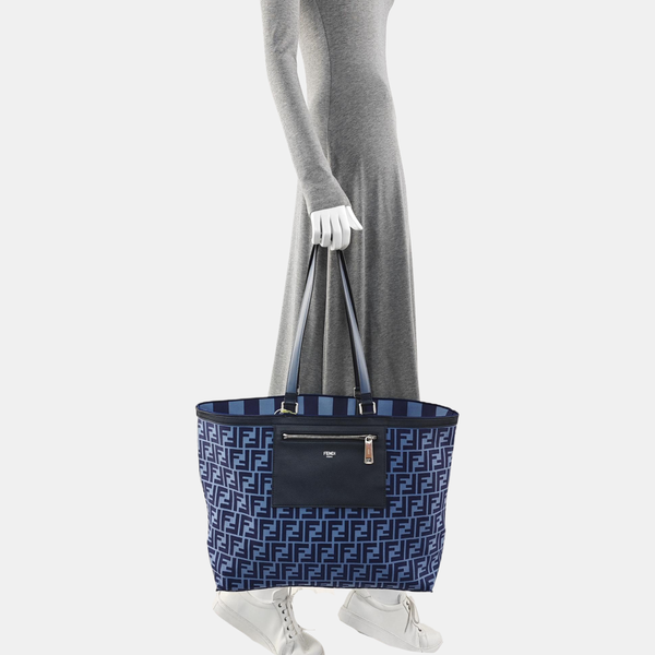 Monogram Canvas Tote Bag Blue