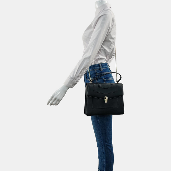SERPENTI FOREVER Medium Calfskin Black