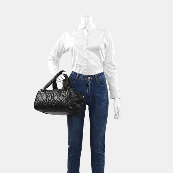 Quilted Grained Calfskin Black