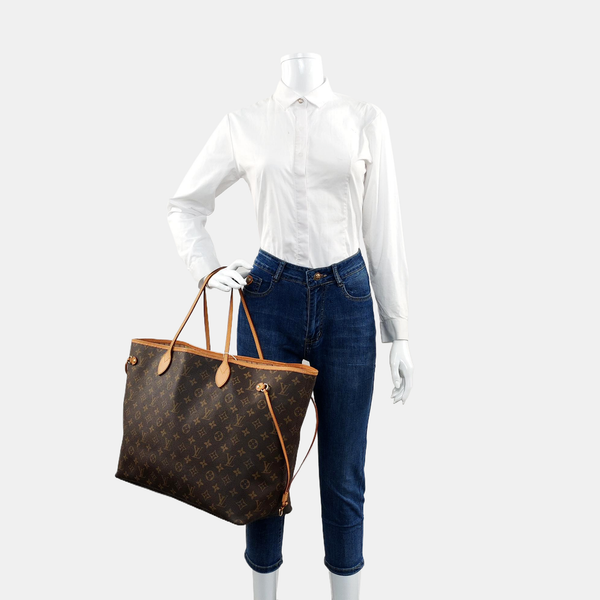NEVERFULL GM Monogram Coated Canvas Brown