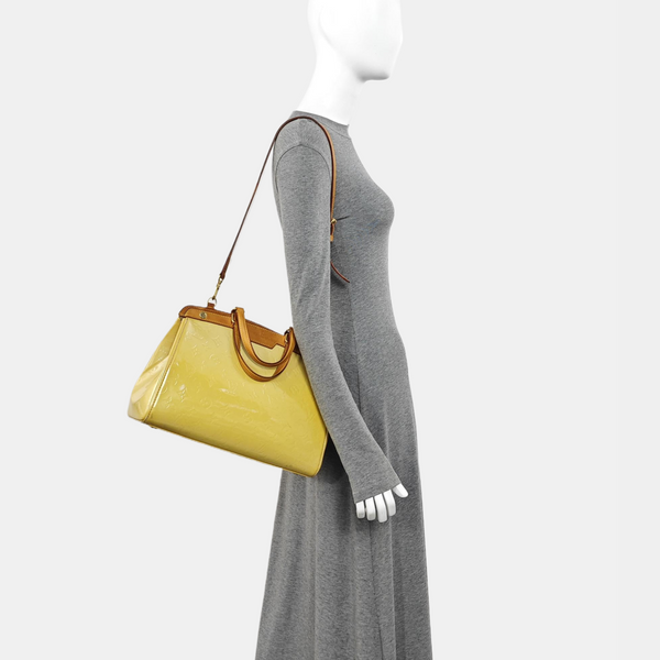 BREA MM Monogram Patent Leather Yellow