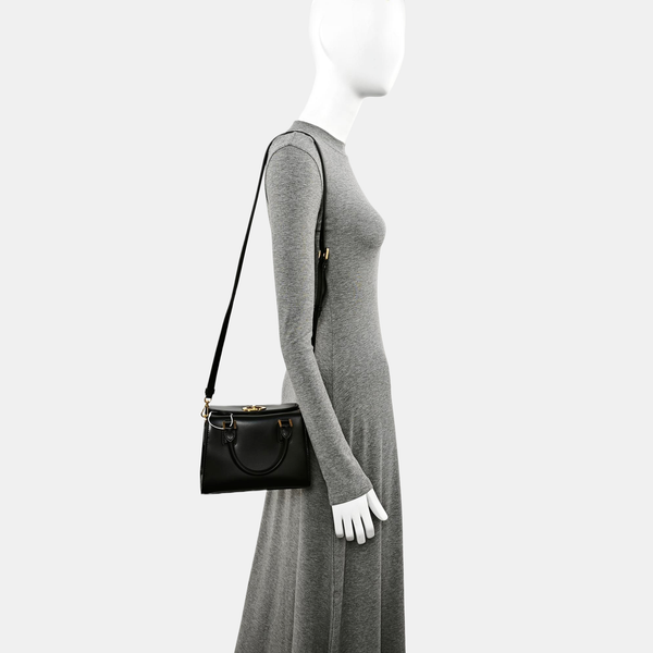 Calfskin Shoulder Bag Small Black