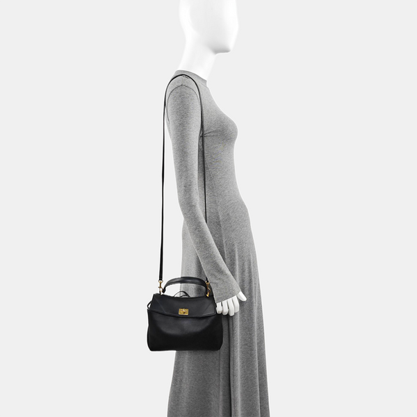 Calfskin Shoulder Bag Mini Black