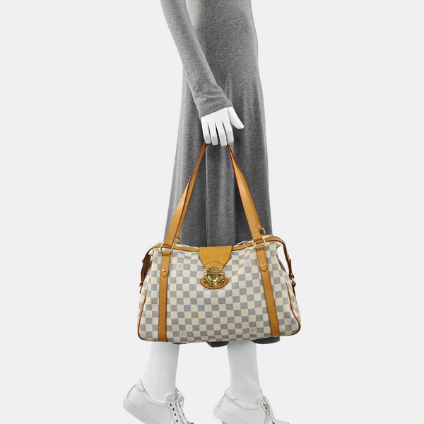 STRESA Damier Azur Coated Canvas White