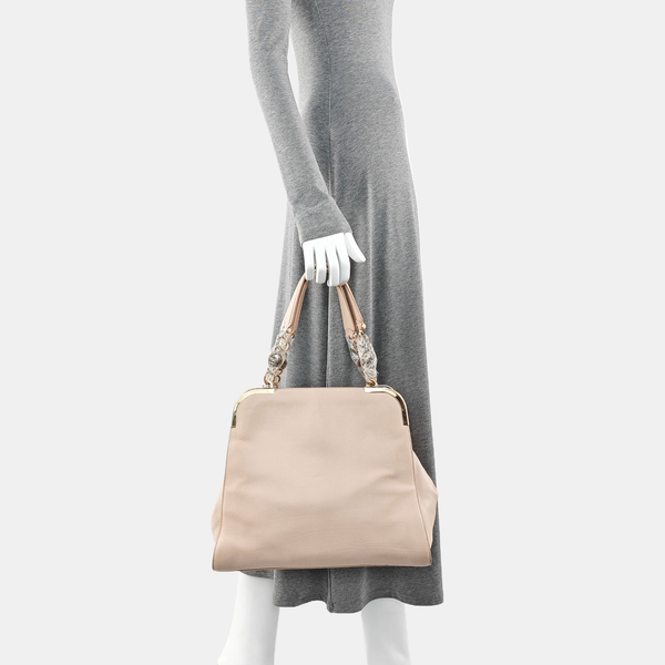 Calfskin Top Handle Bag Pink