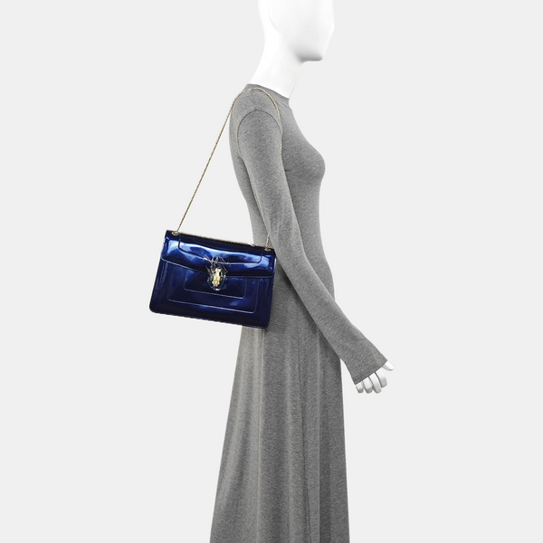 SERPENTI FOREVER Medium Patent Leather Blue